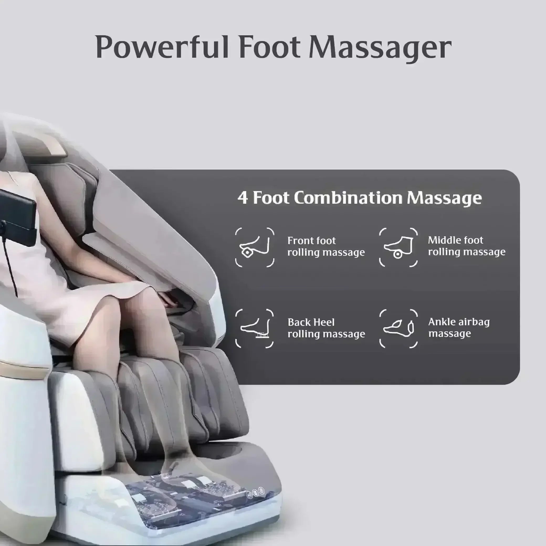 Jimny Massage Chair Grey (Pre-Owned) - Rotai Health - Best Massage Chair in Dubai UAE - Shop massage chairs in UAE, Saudi Arabia -Therapy Massage Chairs - Back, Neck, & Leg Pain Relief