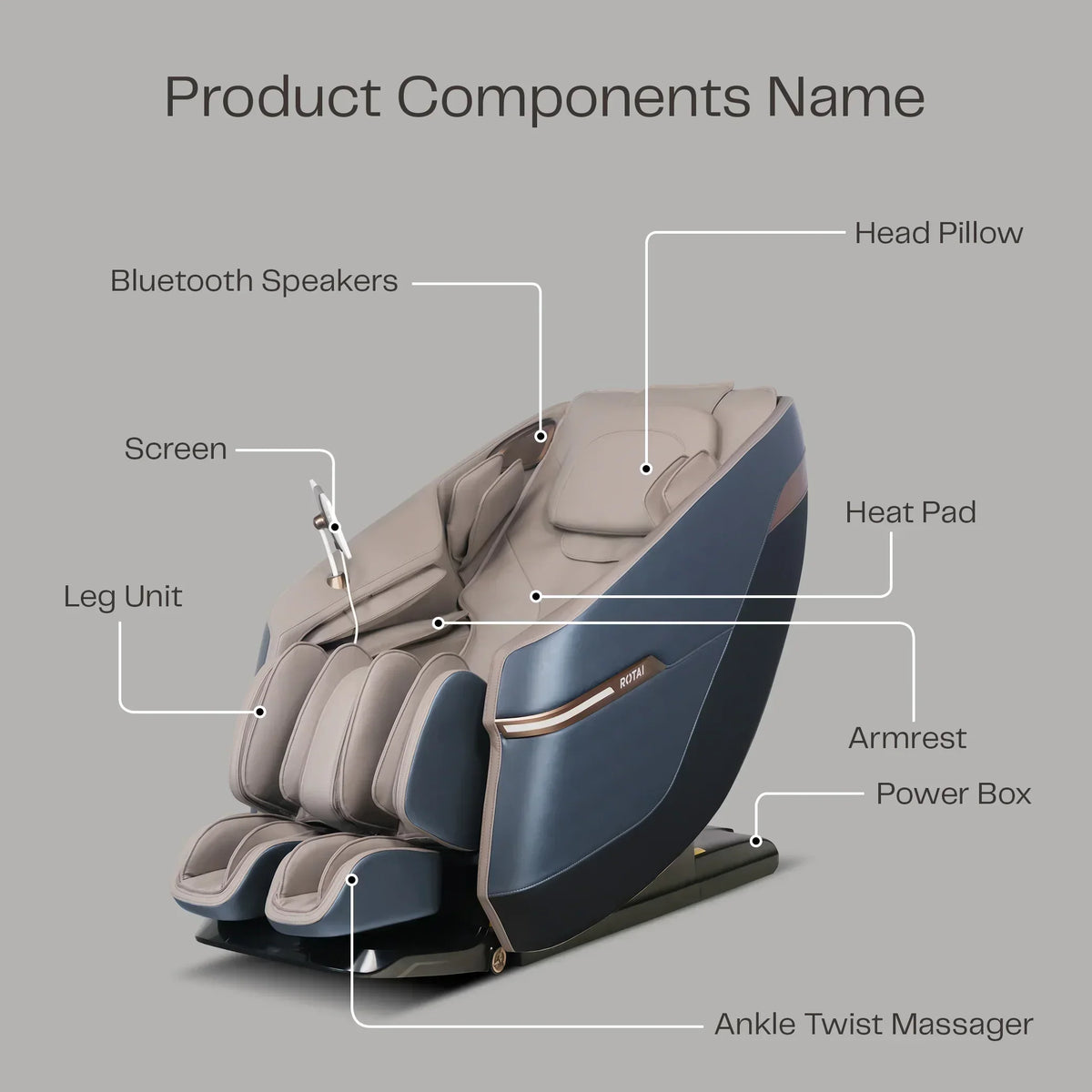 Jazz Recovery Massage Chair (Display-Unit) - Rotai Health - Best Massage Chair in Dubai UAE - Shop massage chairs in UAE, Saudi Arabia -Therapy Massage Chairs - Back, Neck, & Leg Pain Relief
