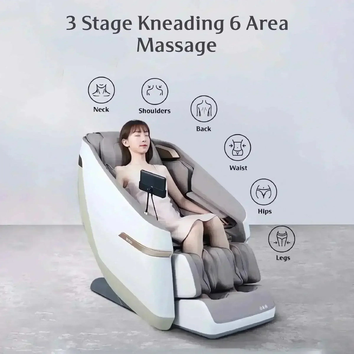 Jimny Massage Chair Grey (Pre-Owned) - Rotai Health - Best Massage Chair in Dubai UAE - Shop massage chairs in UAE, Saudi Arabia -Therapy Massage Chairs - Back, Neck, & Leg Pain Relief