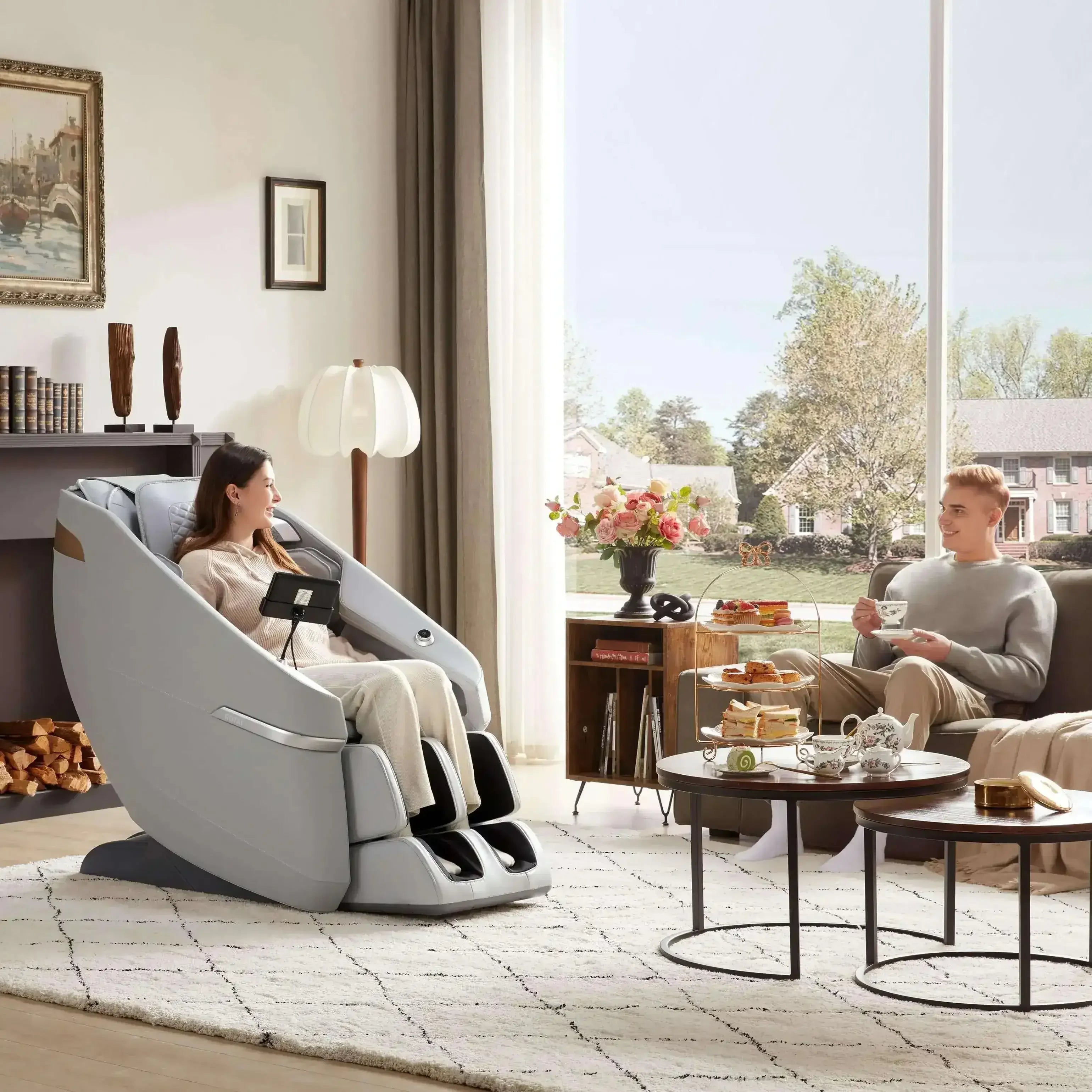 Ekanite 2 in 1 Massage Chair and Sofa Grey (Pre-Owned) - Rotai Health - Best Massage Chair in Dubai UAE - Shop massage chairs in UAE, Saudi Arabia -Therapy Massage Chairs - Back, Neck, & Leg Pain Relief
