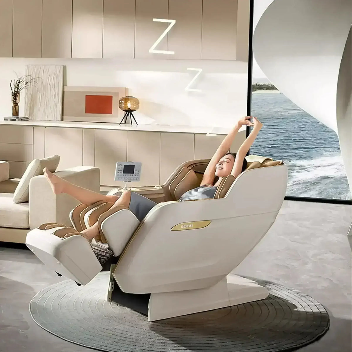 Royal Signature Massage Chair White (Display-Unit) - Rotai Health - Best Massage Chair in Dubai UAE - Shop massage chairs in UAE, Saudi Arabia -Therapy Massage Chairs - Back, Neck, & Leg Pain Relief