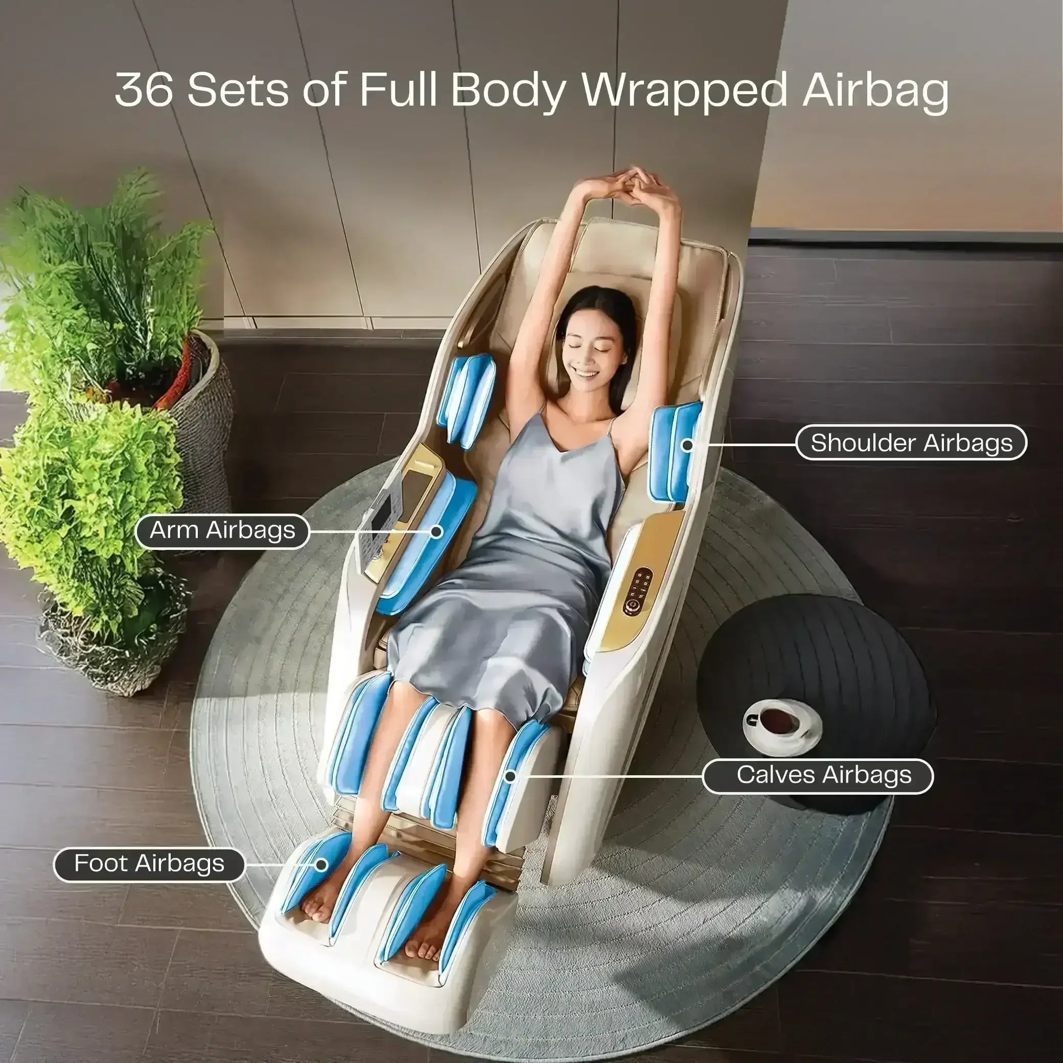Royal Signature Massage Chair White (Display-Unit) - Rotai Health - Best Massage Chair in Dubai UAE - Shop massage chairs in UAE, Saudi Arabia -Therapy Massage Chairs - Back, Neck, & Leg Pain Relief