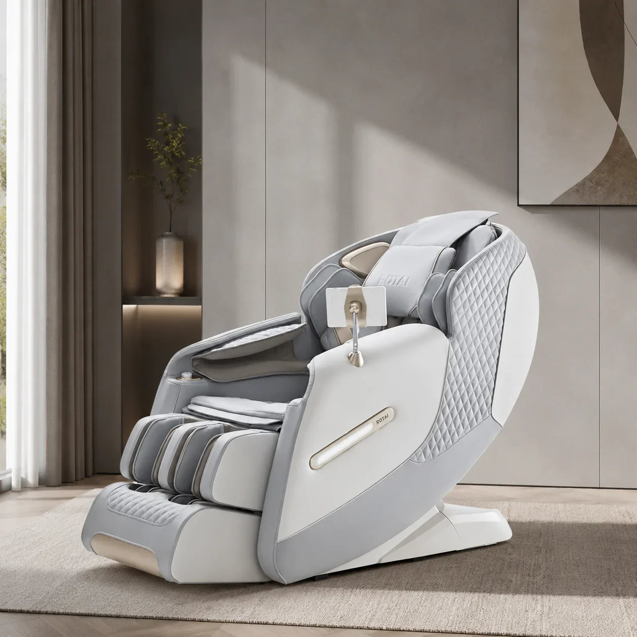 Luxury full body massage chair with quilted design, perfect for home relaxation in Dubai, UAE