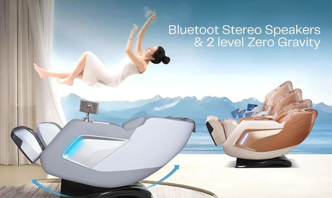 Luxury massage chair with Bluetooth speakers and zero gravity recline for ultimate relaxation